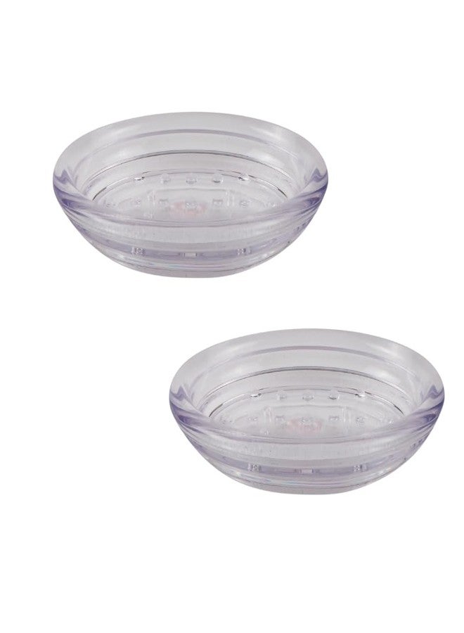 CIPLA PLAST Transparent Soap Holder for Bathroom - Self-Adhesive Wall-Mounted Soap Case, Durable Bathroom Organizer - No Drill Soap Dispenser for Wash Basin, (Pack of 2) (Multicolor, Small Oval) - Image 4